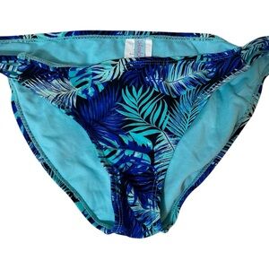 Tropical Blue Leaf Print‎ Bikini Bottom